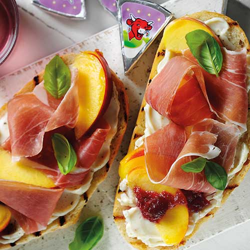 A Peach & Parma Ham Bruschetta Topping The Laughing Cow UK