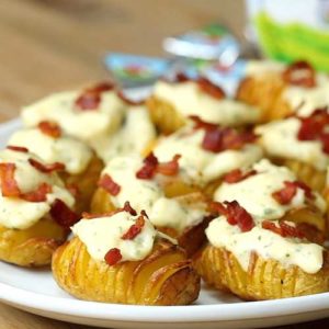 cheese bacon hasselback potatoes